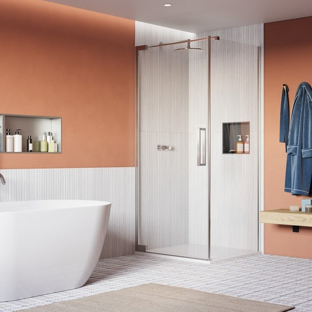 Crosswater Asura 8mm Hinged Shower Door With Side Panel