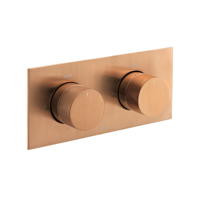 Vado Individual Origins Knurled Tablet Horizontal 2 Outlet Concealed Thermostatic Shower Valve