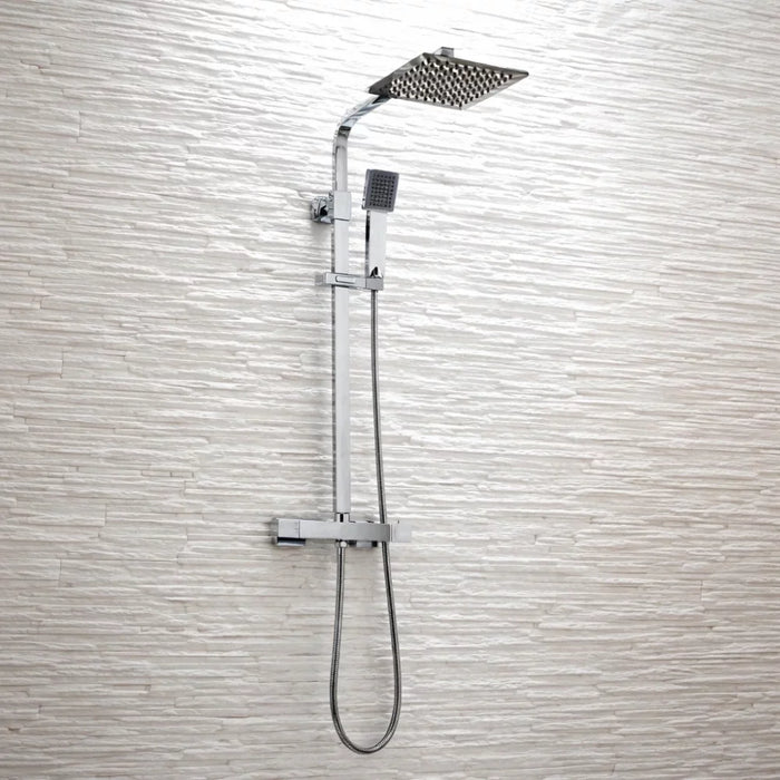 Scudo Elliot Square Thermostatic Rigid Riser Mixer Shower inc. Easy Fix Kit