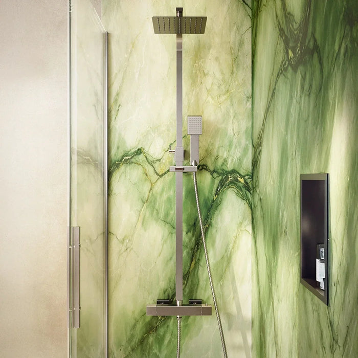 Scudo Elliot Square Thermostatic Rigid Riser Mixer Shower inc. Easy Fix Kit