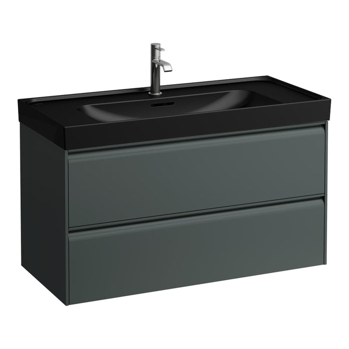 Laufen Meda Wall Mounted Vanity Unit With Matt Black