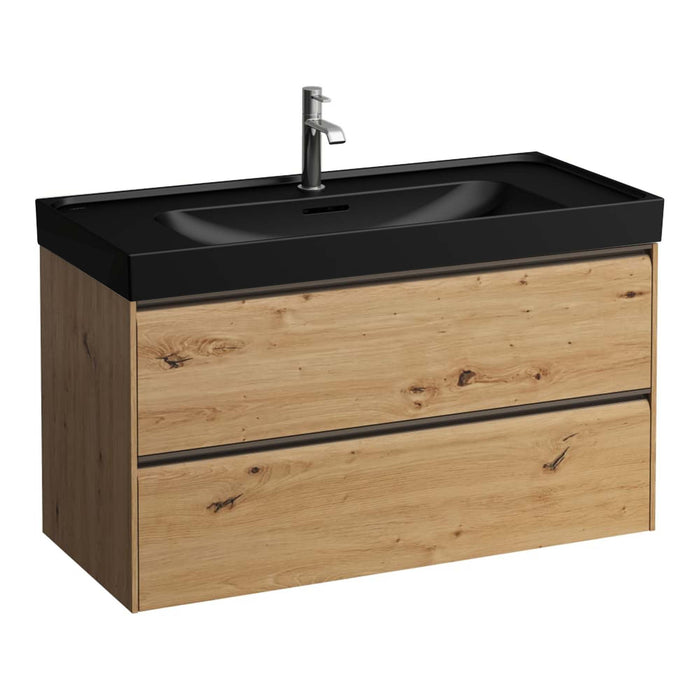 Laufen Meda Wall Mounted Vanity Unit With Matt Black