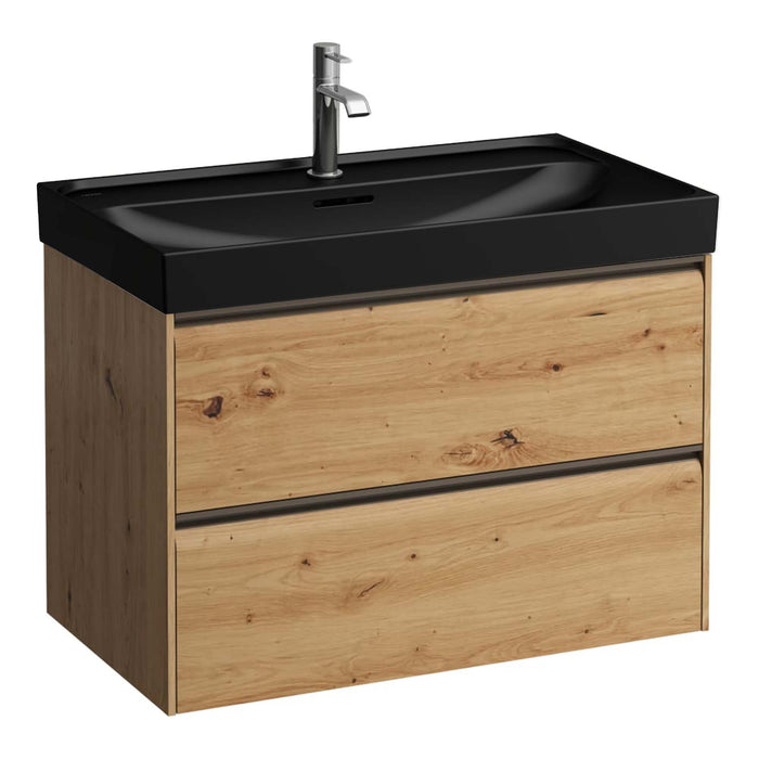 Laufen Meda Wall Mounted Vanity Unit With Matt Black