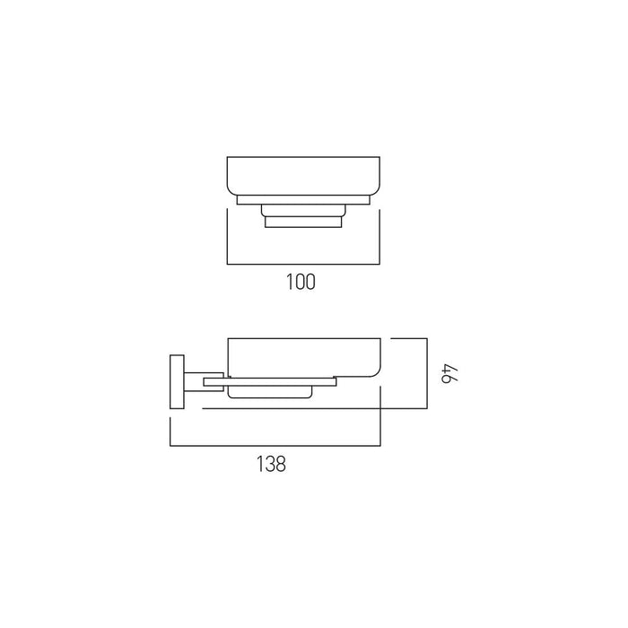 Vado Level Frosted Glass Soap Dish And Holder - Chrome