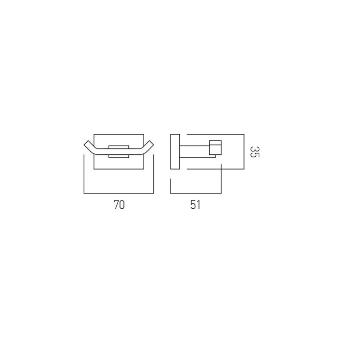 Vado Level Robe Hook - Chrome