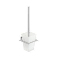 Vado Level Toilet Brush And Frosted Glass Holder - Chrome