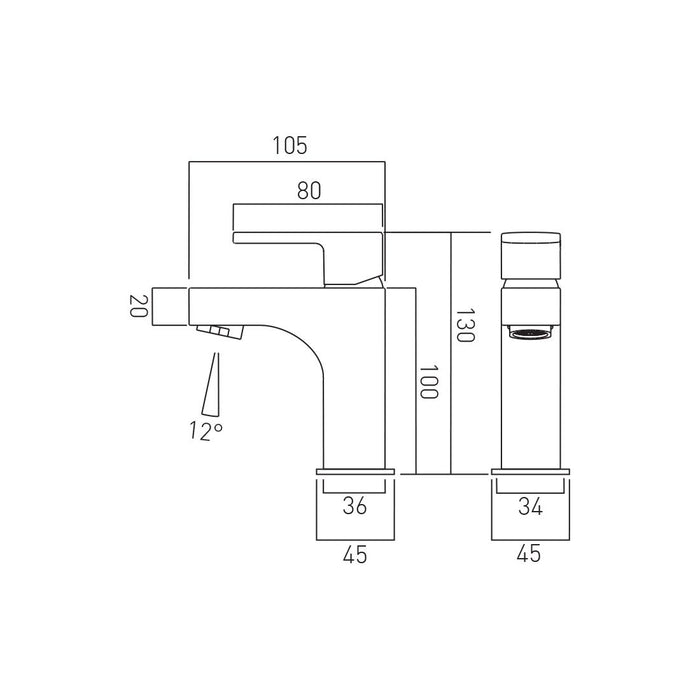 Vado Life Mini Mono Basin Mixer Tap Excluding Waste - Chrome