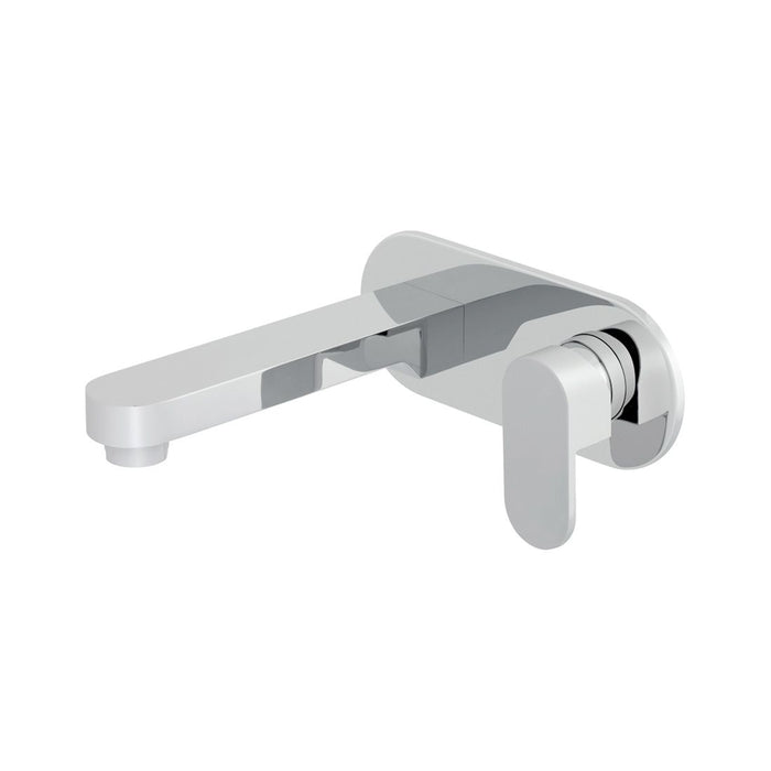 Vado Life Wall Mounted 2 Hole Basin Mixer Tap With 200mm Spout and Oval Back Plate - Chrome