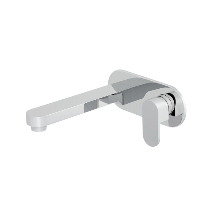 Vado Life Wall Mounted 2 Hole Basin Mixer Tap With 230mm Spout and Oval Back Plate - Chrome