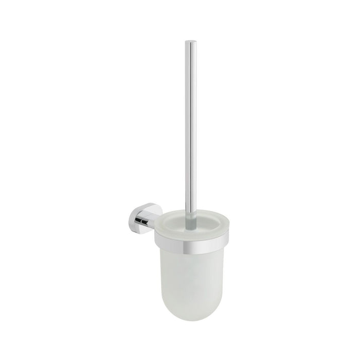 Vado Life Toilet Brush And Frosted Glass Holder - Chrome