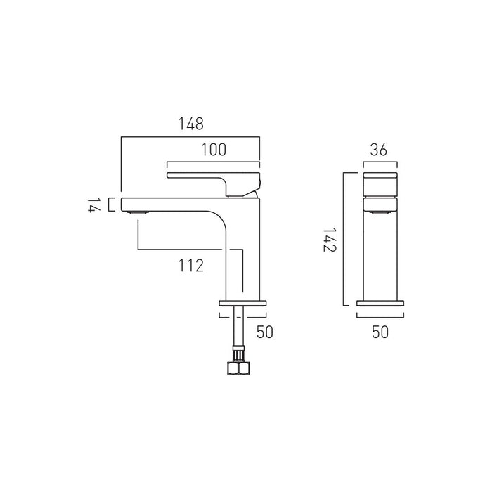 Vado Life Slimline Mono Basin Mixer Tap Excluding Waste - Chrome