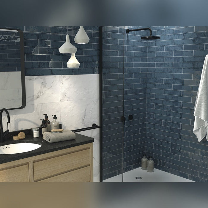 Lucca Ambra Blue Bathroom & Kitchen Tile 7.5x30 - Bathroom