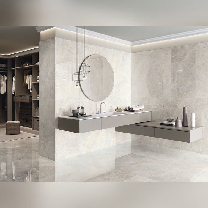 Lucca Fiori Pearl Pol Rect Porcelain Tile 60x120
