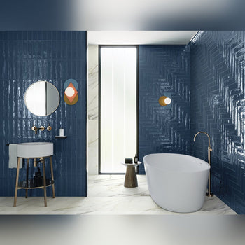 Lucca Mare Blue Bathroom & Kitchen Tile 7.5x30 - Bathroom &