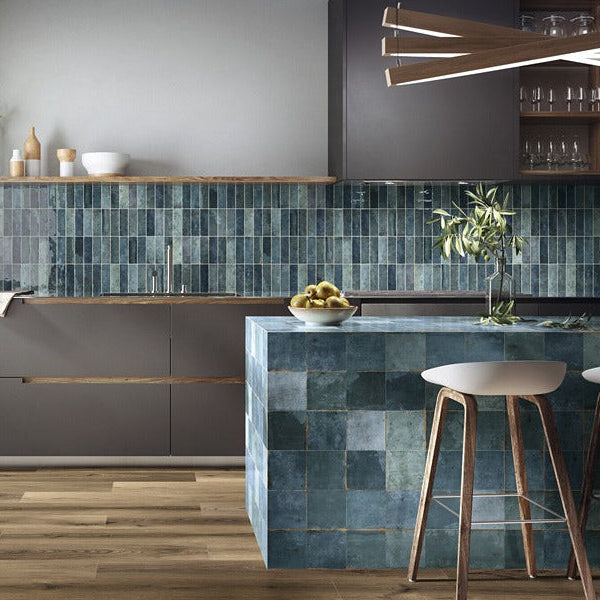 Lucca Marmo Blue Bathroom & Kitchen Tile 5.2x16.1