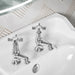 Lussaro Alda Crosshead Basin Pillar Taps With Easy Clean