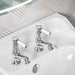 Lussaro Alda Lever Basin Pillar Taps With Easy Clean Spring