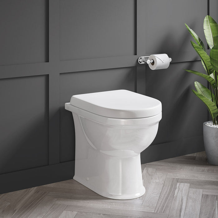 Lussaro Alda Rimless Back To Wall Toilet And Seat - White