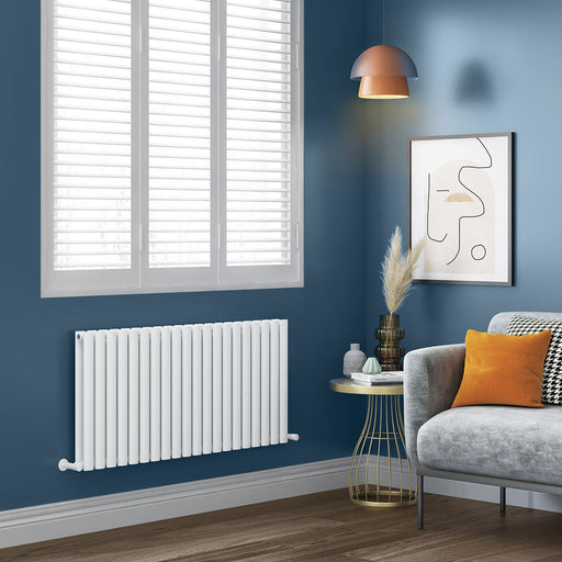 Lussaro Brisa Horizontal Designer Radiator - White / 600mm