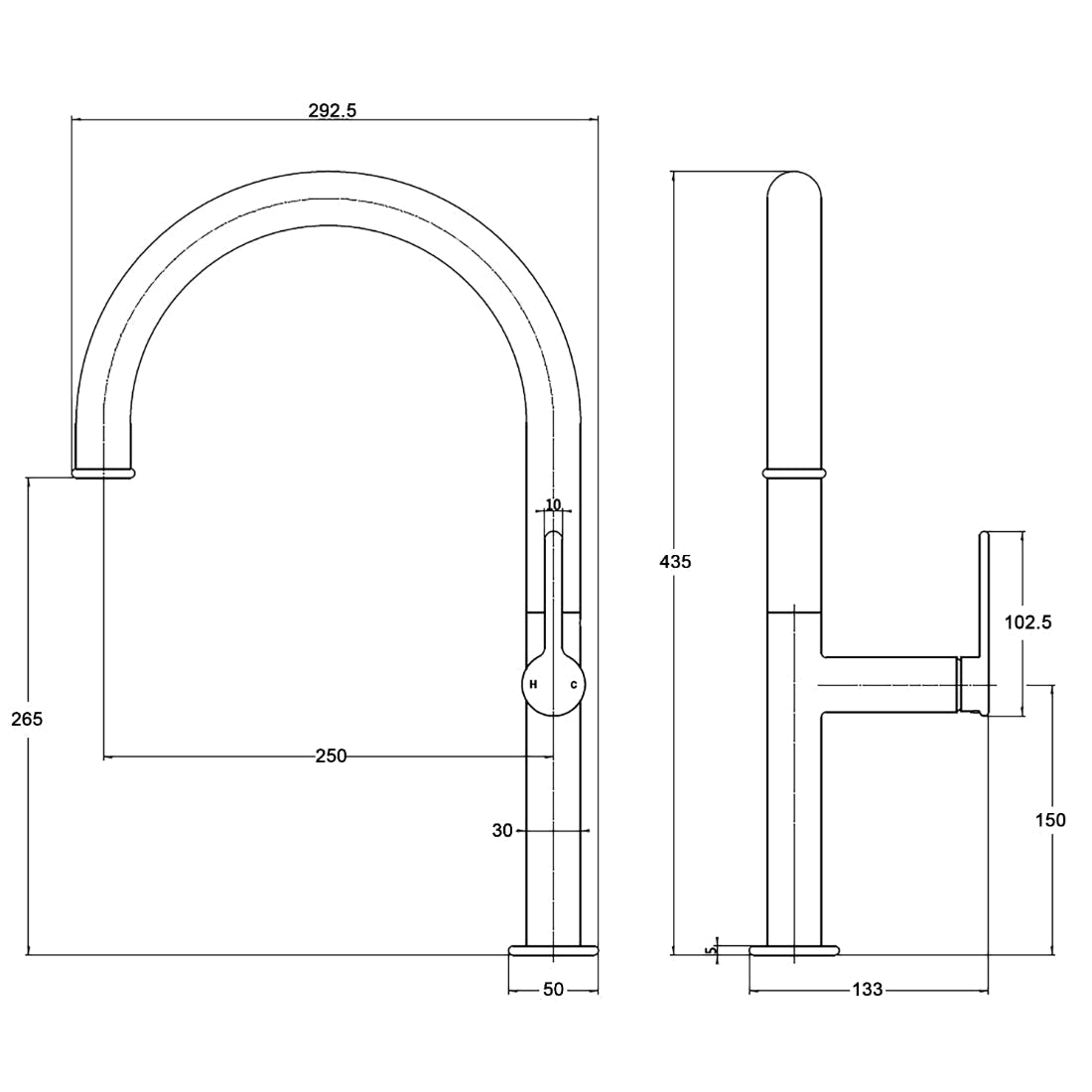 Hannah Single Lever Kitchen Mixer Tap