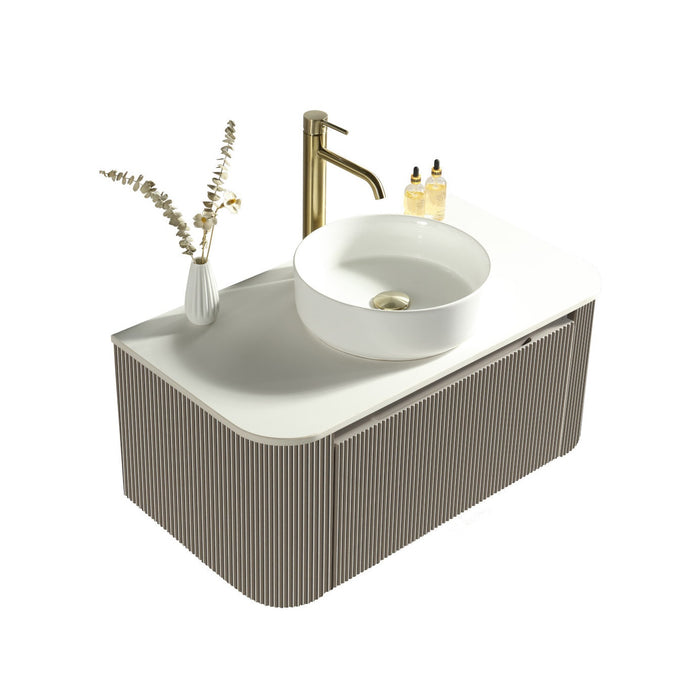 Lussaro Isabelle Wall Hung Vanity Unit With Countertop - 872mm Wide