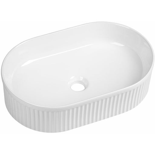 Lussaro Isabelle Fluted Oval Countertop Basin - 490mm Wide