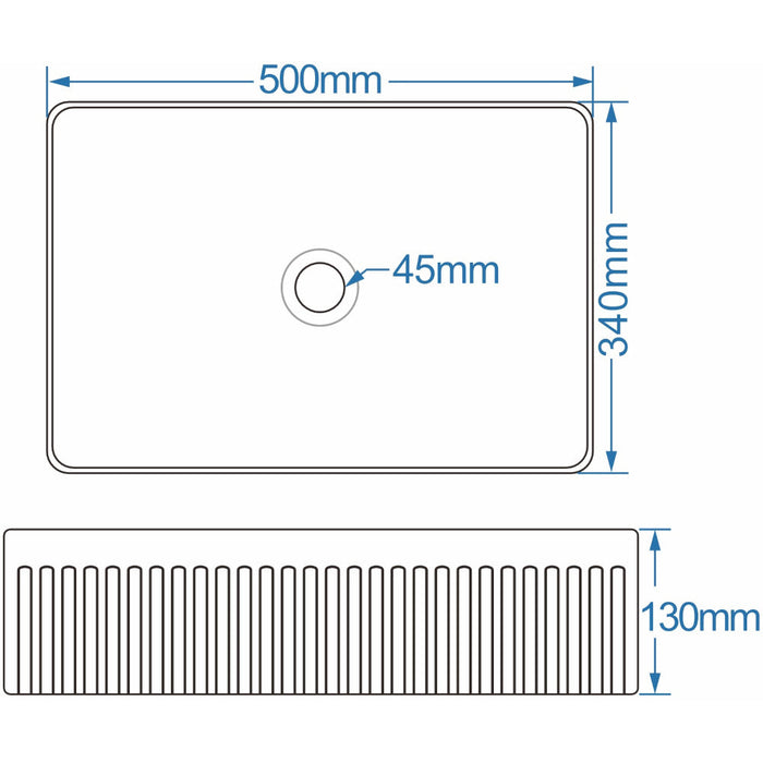 Lussaro Isabelle Fluted Rectangular Countertop Basin