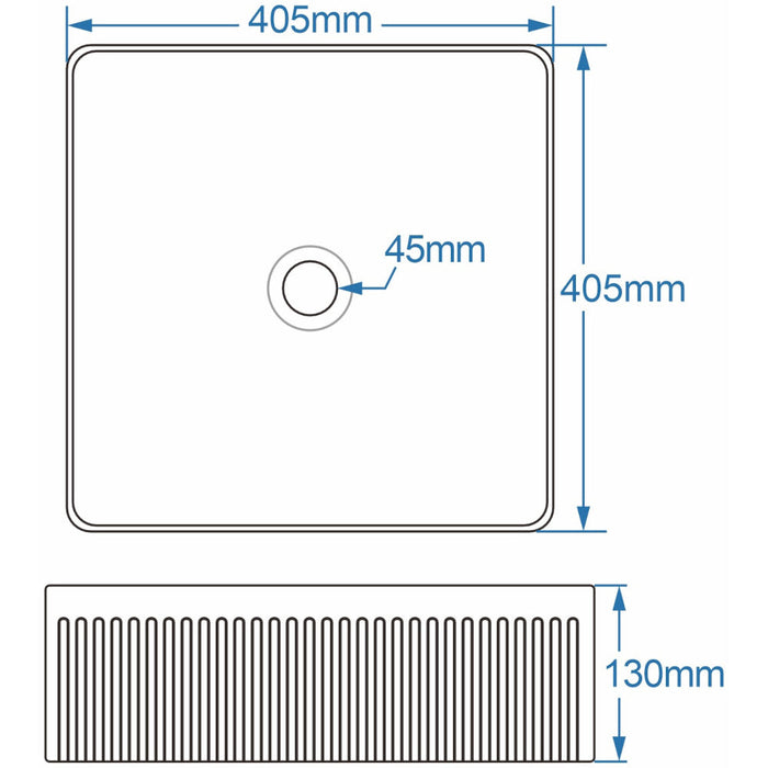 Lussaro Isabelle Fluted Square Countertop Basin - 400mm