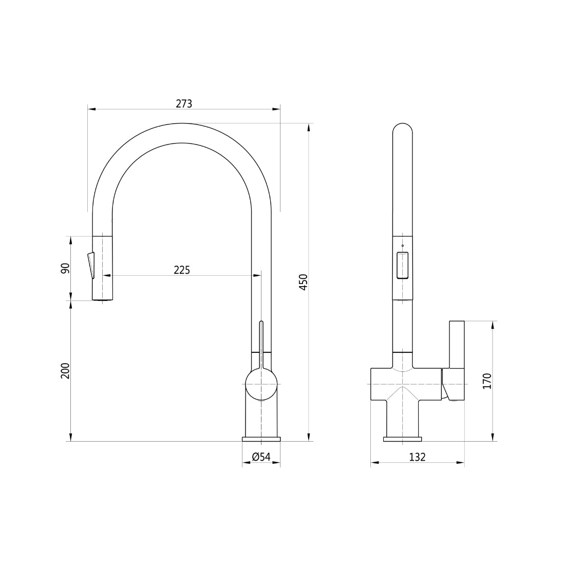Layla Single Lever Pull Out Kitchen Mixer Tap