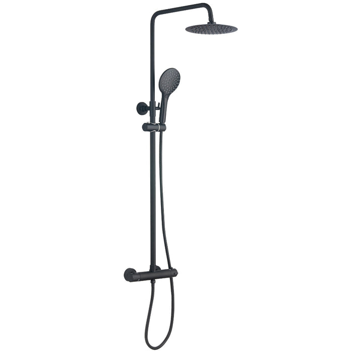 Mia Premium Round Thermostatic Overhead Shower Kit - Orca
