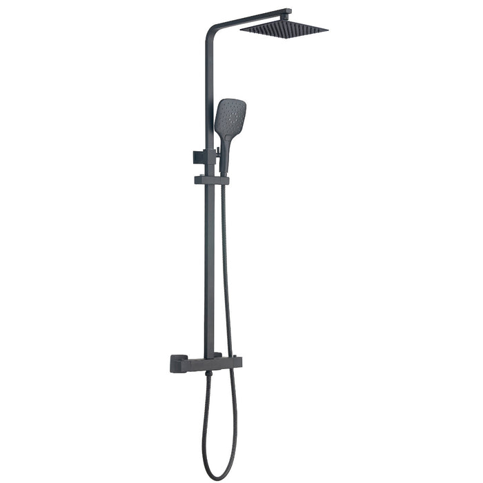 Mia Premium Square Thermostatic Overhead Shower Kit - Orca