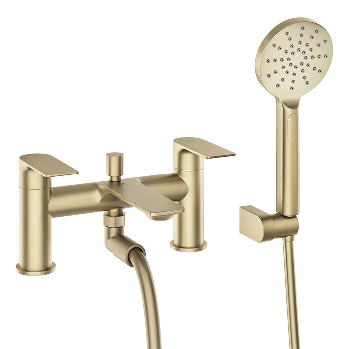 Lussaro Pola Bath Shower Mixer Tap With Kit - Brushed Brass