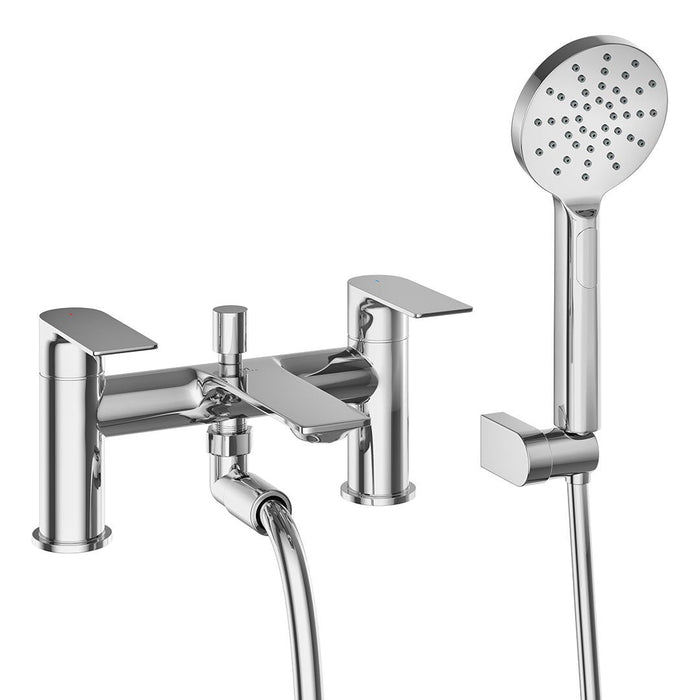 Lussaro Pola Bath Shower Mixer Tap With Kit - Chrome - Bath