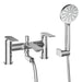 Lussaro Pola Bath Shower Mixer Tap With Kit - Chrome - Bath