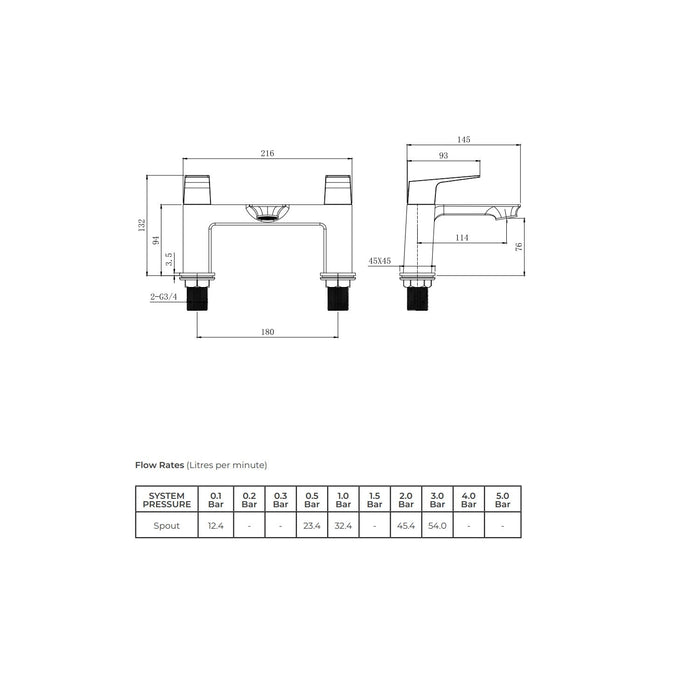 Lussaro Ravello Bath Filler Tap - Bath Filler Taps