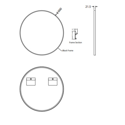 Lussaro Rico Round Non Illuminated Mirror - Non Illuminated