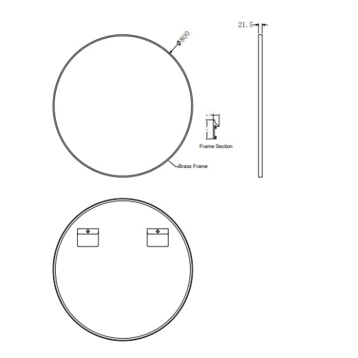 Lussaro Rico Round Non Illuminated Mirror - Non Illuminated