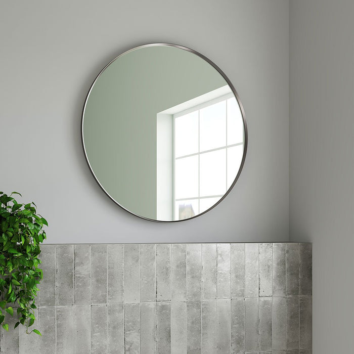 Lussaro Rico Round Non Illuminated Mirror - Gun Metal