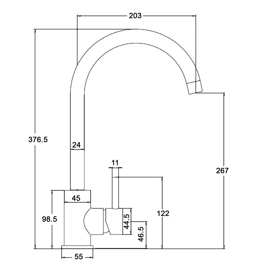 Riley Single Lever Kitchen Mixer Tap