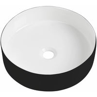 Lussaro Round Countertop Basin - No TH - Orca Black/White