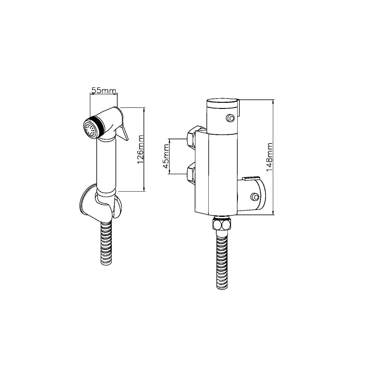 Round Thermostatic Douche Kit