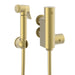 Round Thermostatic Douche Kit - Brushed Brass - Shower Rail