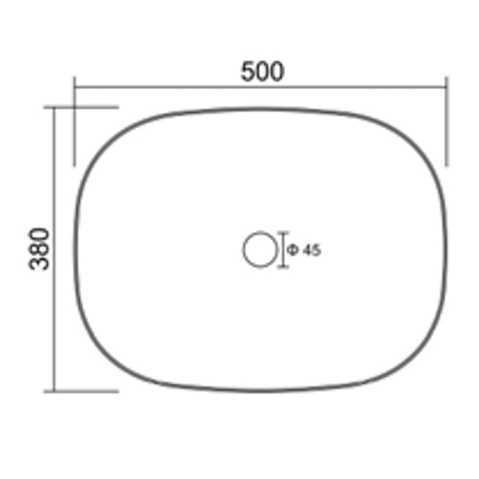 Sadie Oval Counter Top Basin - 500mm Wide - No TH - White