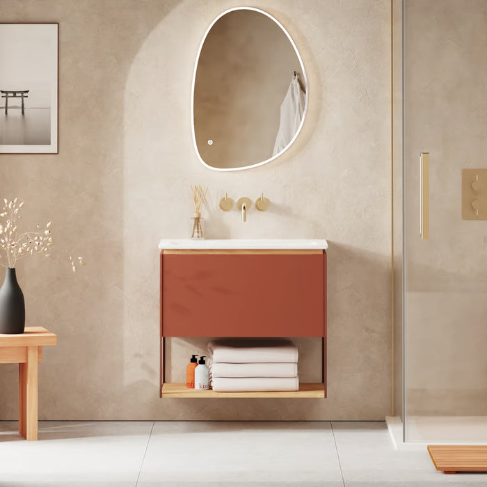 Crosswater Mada 1 Drawer Wall Hung Vanity Unit With Mineral Marble Basin