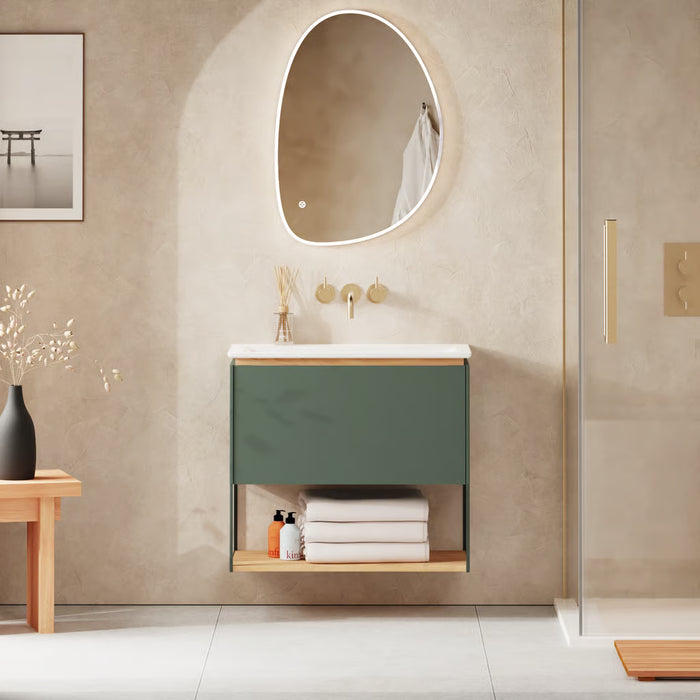 Crosswater Mada 1 Drawer Wall Hung Vanity Unit With Mineral Marble Basin