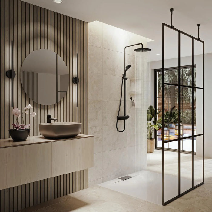 Aqualisa Midas 220 Thermostatic Mixer Shower Column - Matt Black