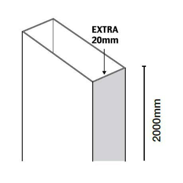 Merlyn 8 Series Frameless Extension Profile For Hinge