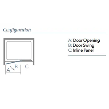 Merlyn 8 Series Frameless Hinge and Inline Shower Door