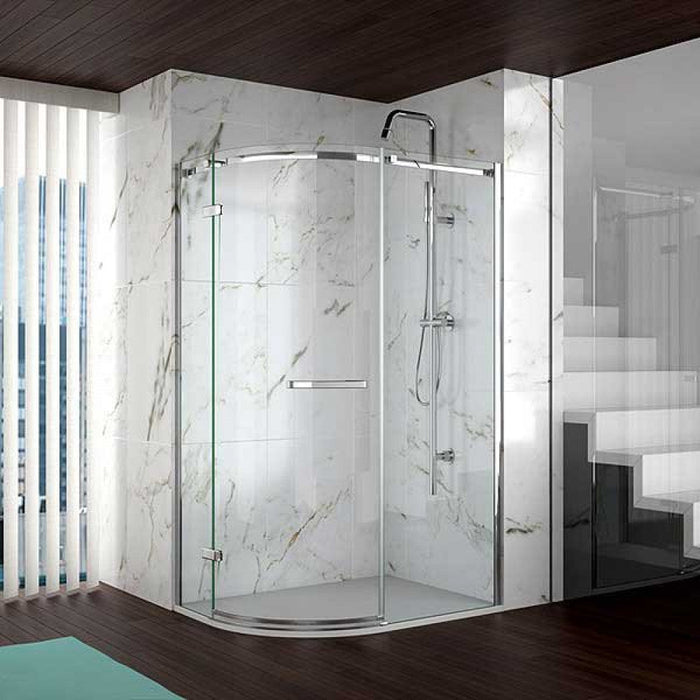 Merlyn 8 Series Frameless Offset Quadrant Single Shower