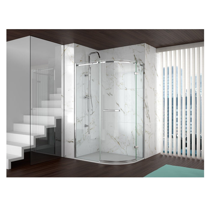 Merlyn 8 Series Frameless Offset Quadrant Single Shower